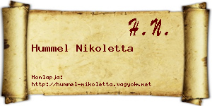 Hummel Nikoletta névjegykártya