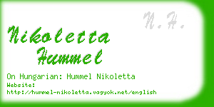 nikoletta hummel business card